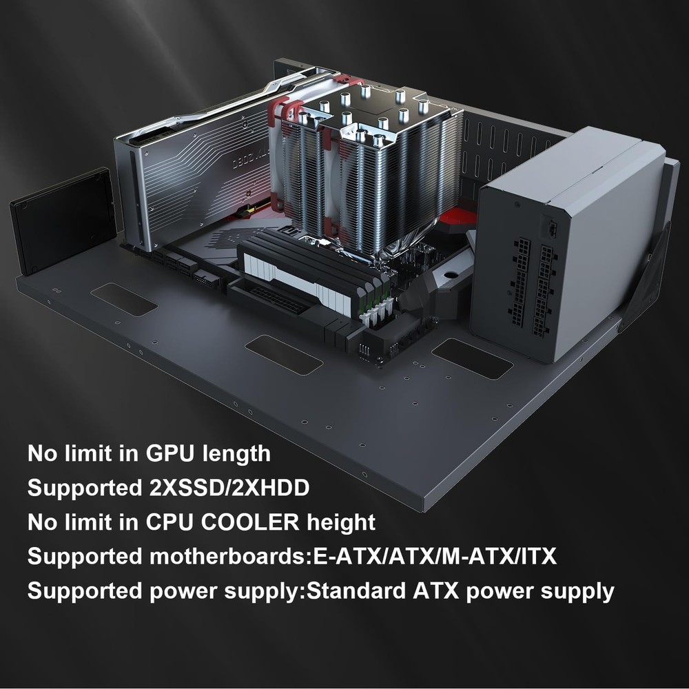 Versatile Gaming PC Case - Supports E-ATX/ATX/ITX with Efficient Cooling