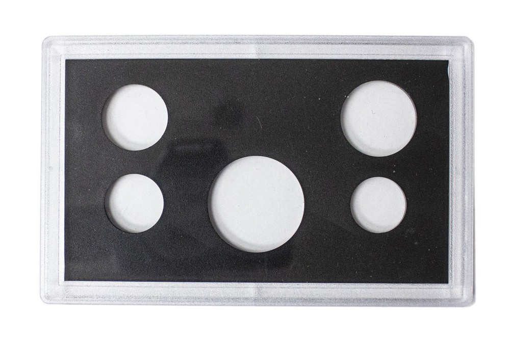 Empty Plastic Lens with Black Insert Holds 5 Coins, 10 Pack