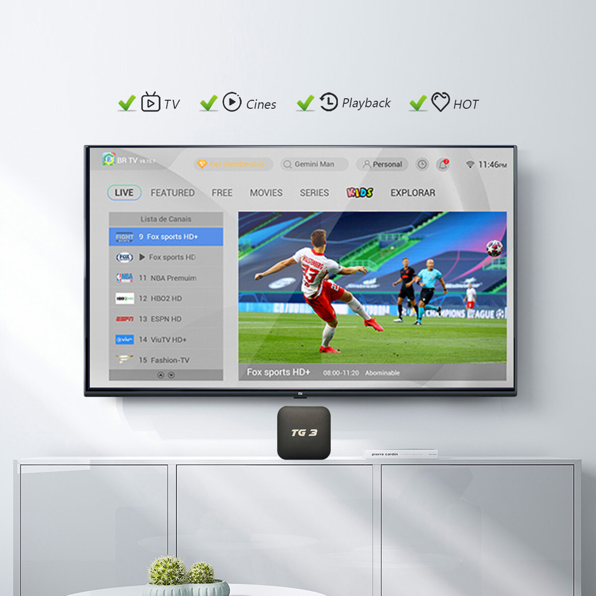 TG3 BR TV BOX A3 UPGRADE 2022 S905X Smart Portuguese Version Android OTT