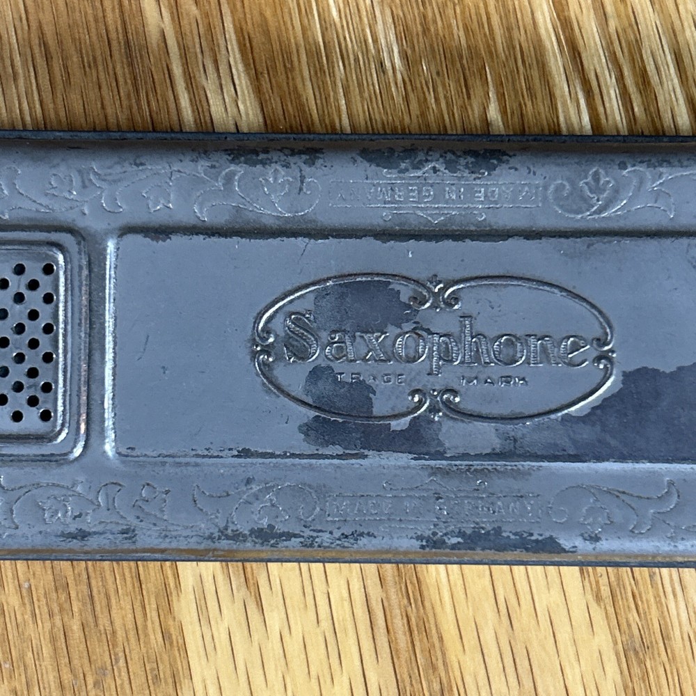 Antique Saxophone Harmonica Double Sided Germany 48 Double Holes Each Side