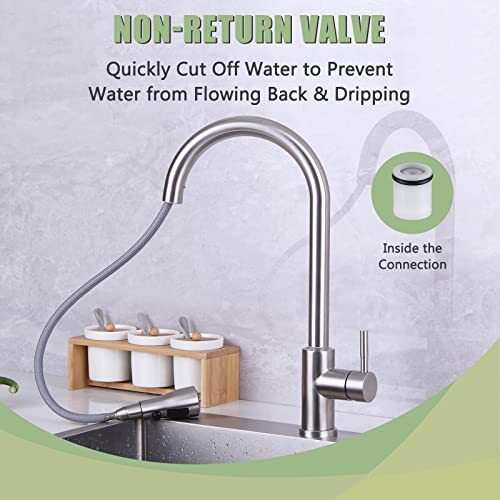 Kitchen Faucet Head Replacement Spray Head Chrome, Pull Down Hose Sprayer Nozzle