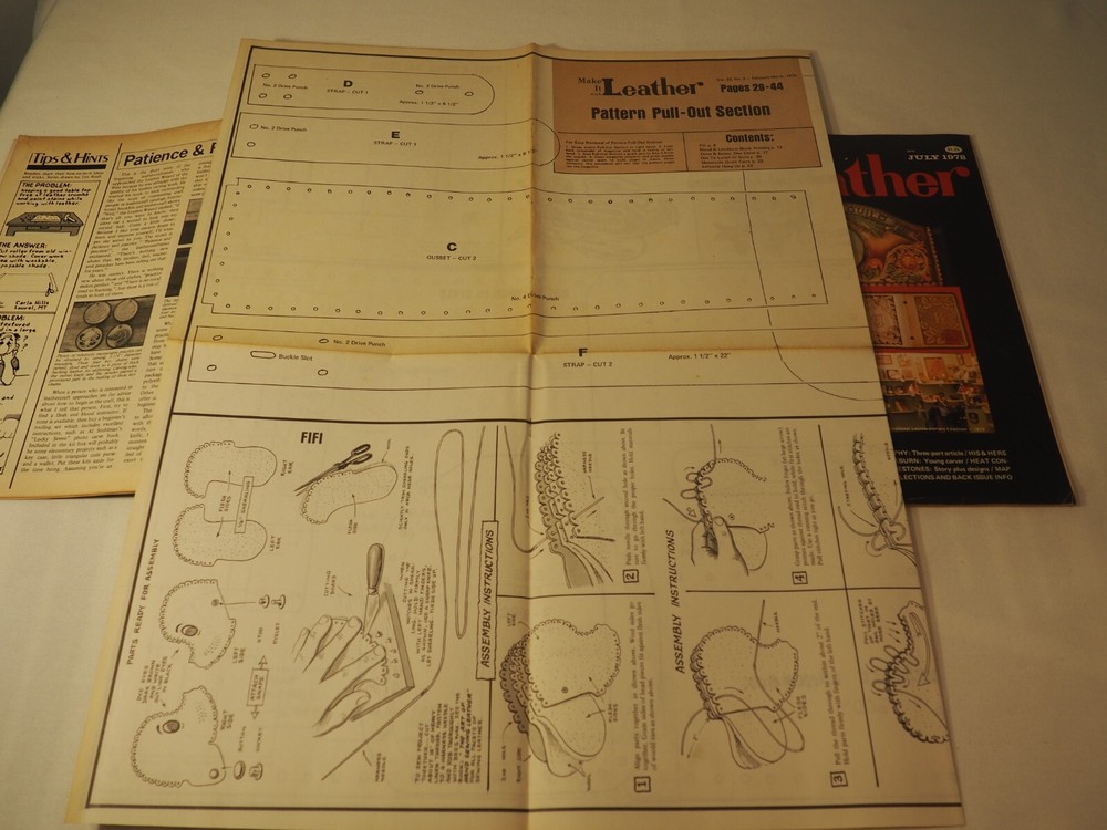 2 Vintage Make it With Leather Magazines w/Pattern Pull Outs 1978