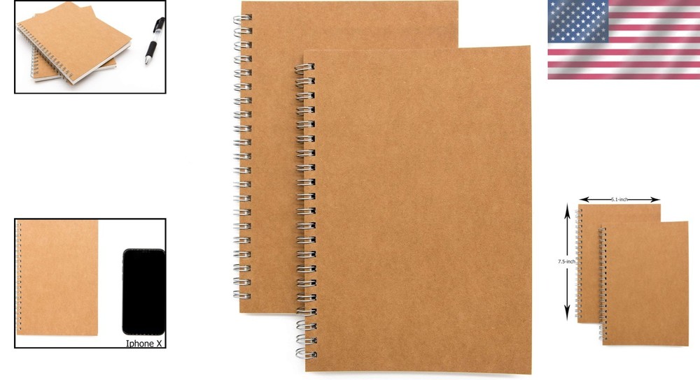 Portable Soft Cover Notebook Journal 100 Pages 2 Pack for Creative Writing