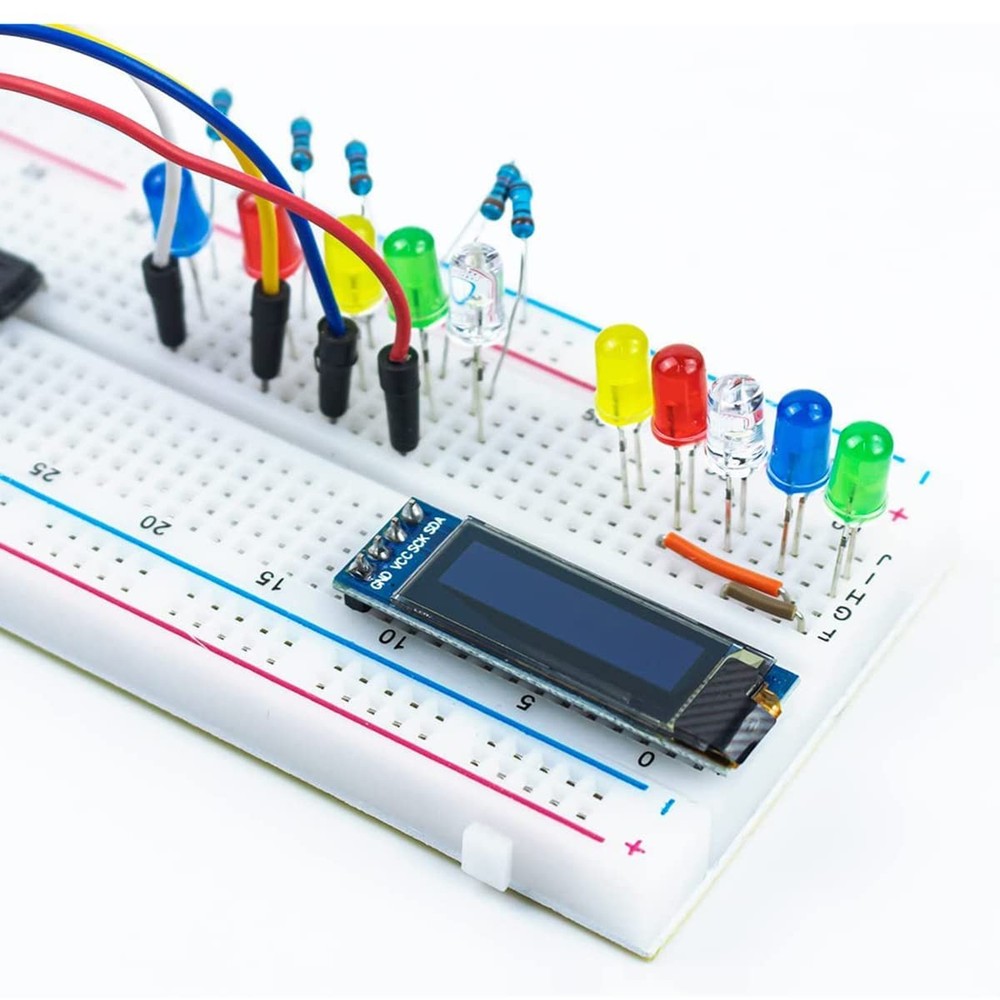5 Pcs 0.91 Inch I2C IIC OLED Display Module OLED Screen DC 3.3V~5V Compatible