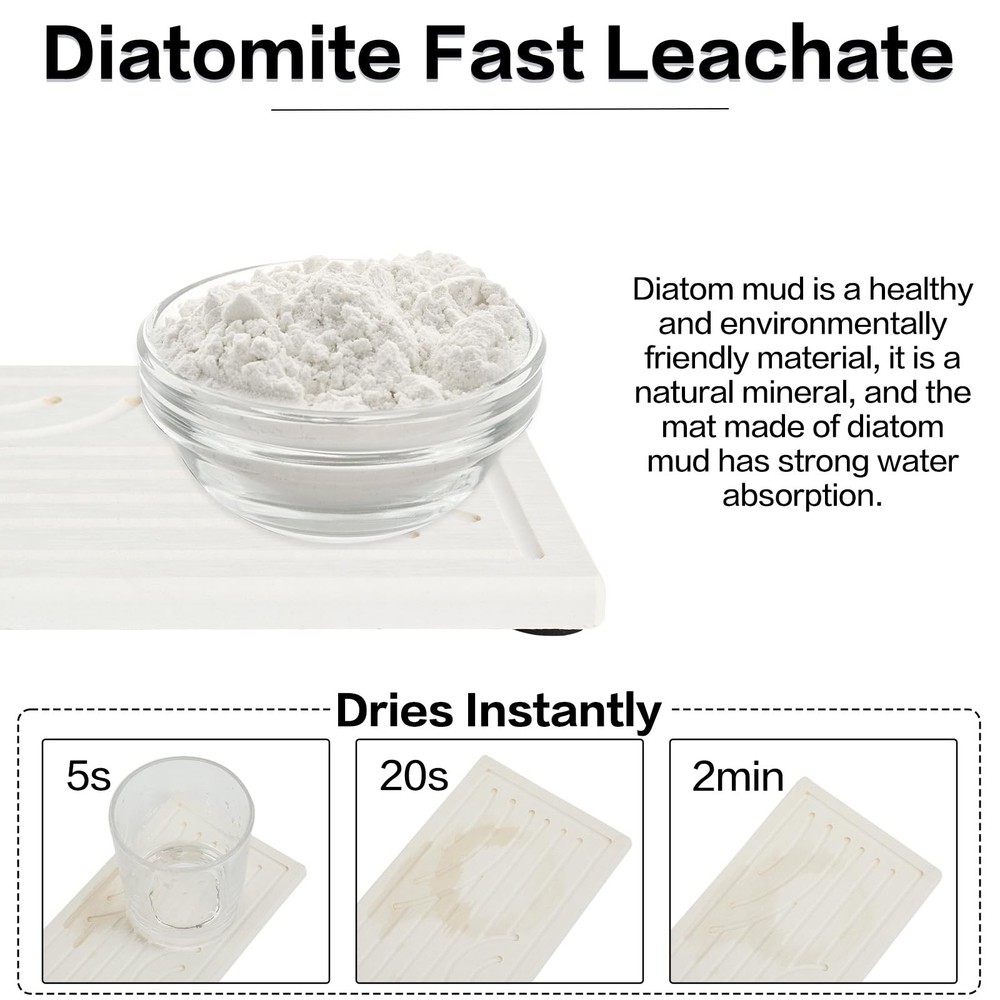 Graceice 2PCS Diatomite Tray,Absorbent Rectangle Stone Coasters for Beige