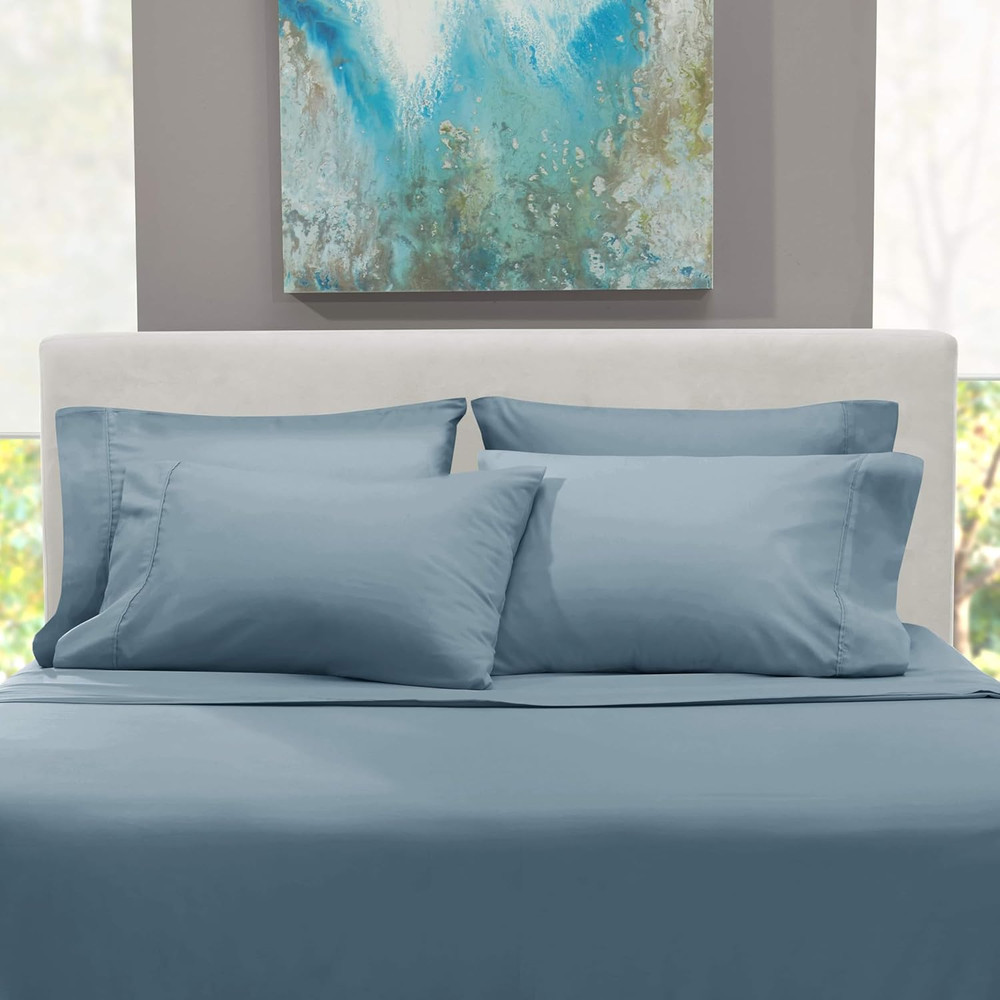 Bed Sheets, Luxury Soft 6 Piece Bed Sheet Set Extra Deep Pocket Fitted Sheets Fi