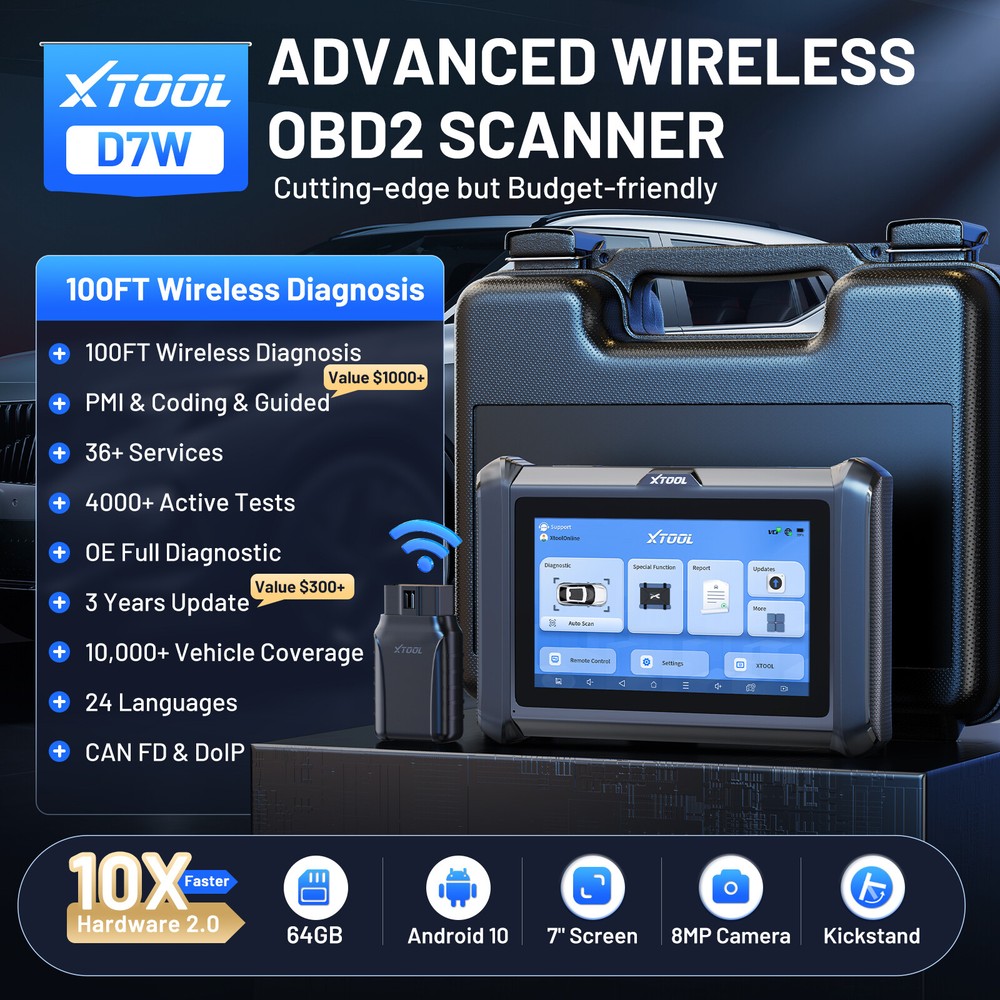 2025 XTOOL D7W Bidirectional OBD2 Diagnostic Scanner Key Programmer FCA AutoAuth