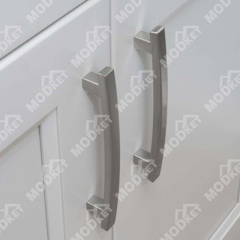 Solid Brushed Nickel Modern Kitchen Cabinet Pulls Knobs Handles Drawers Bathroom