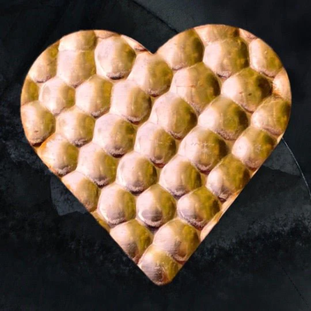 Hammered Copper Hearts, 1.5" (3 Pack)