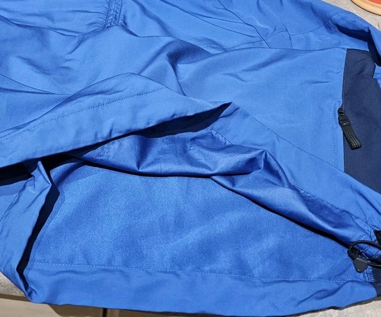 NIKE GOLF-Blue Poly Shell, Mens LS, 1/3.Zip, Weatherproof Golf Pullover-(XL)