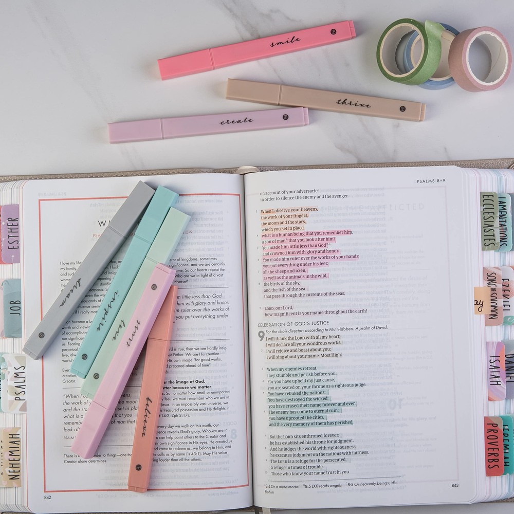 DIVERSEBEE Bible Highlighters with Soft Chisel Tip, 8 Pack 8 Pack, Boho
