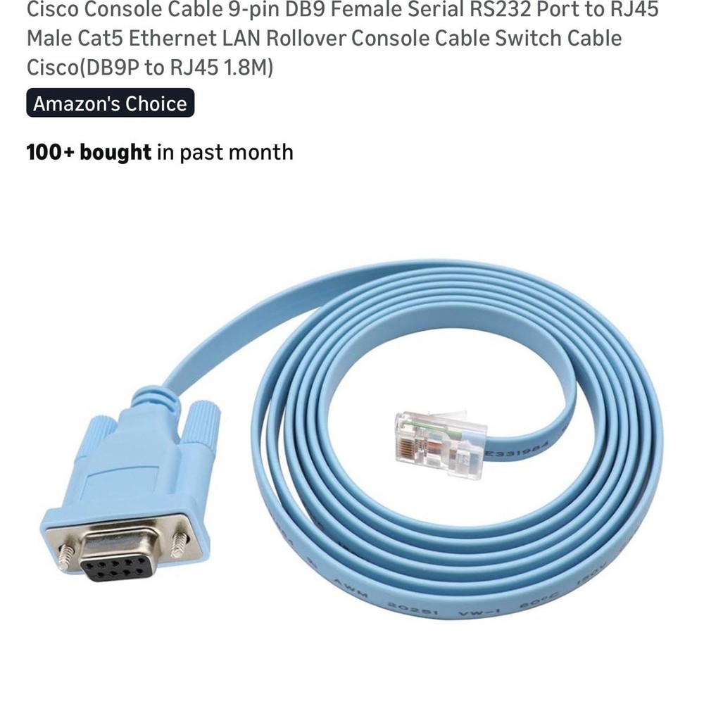 Console Cable RJ45 to DB9 CabConsole 72-3383-01 for Cisco Switch Router