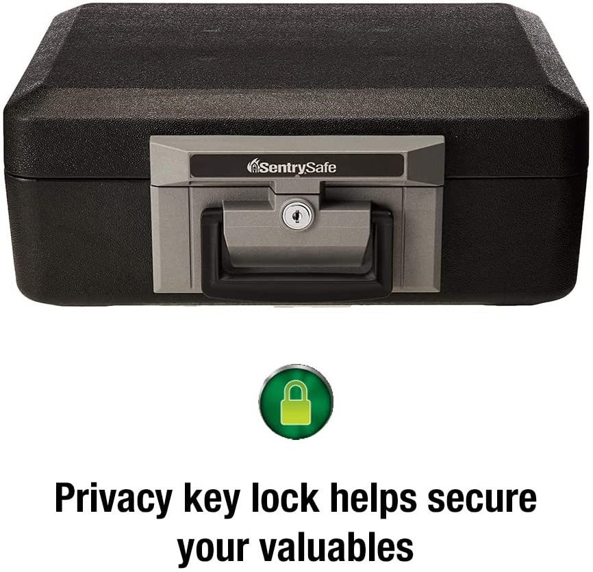 Fireproof Sentry Box Key Lock Important Document Money Safety Storage Chest Box