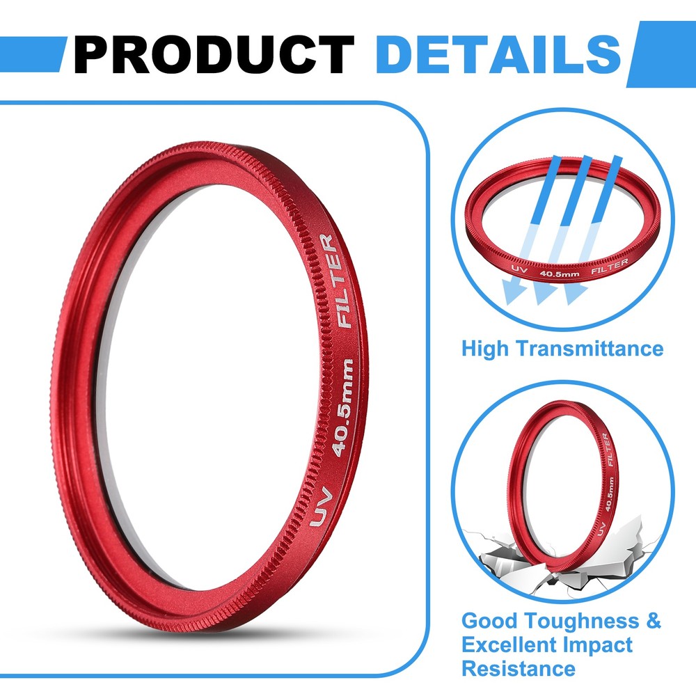 40.5mm Ultra Slim Lens Filter Multi Coating Camera Len Filter, Red