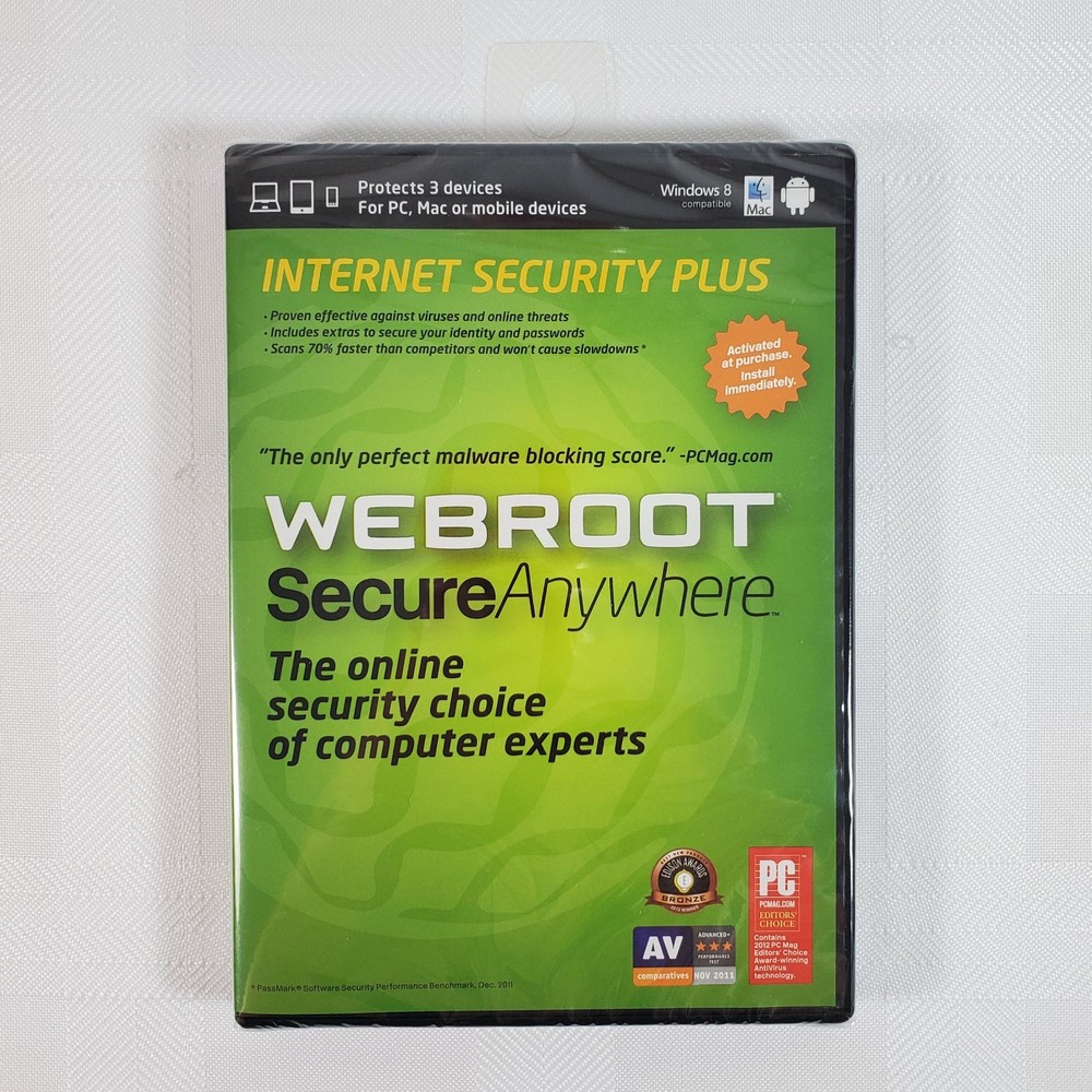 Webroot Software Secure Anywhere Internet Security Plus 2013 for PC / Mac - NEW