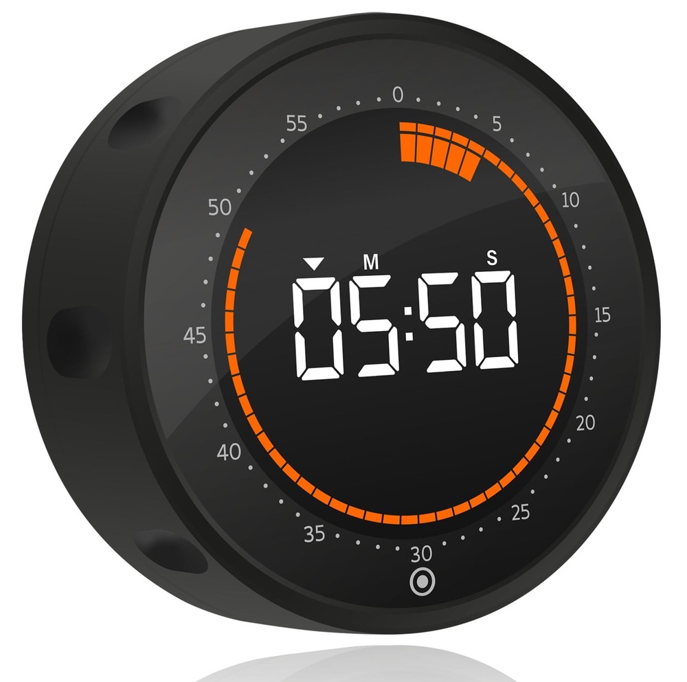 Visual Digital Timer - 60 Min Countdown & Count Up, Large LED Screen with Red...