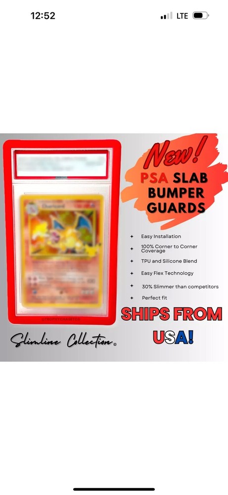 PSA Graded Card Slab Bumper Guard Protector - New - Color Light Blue