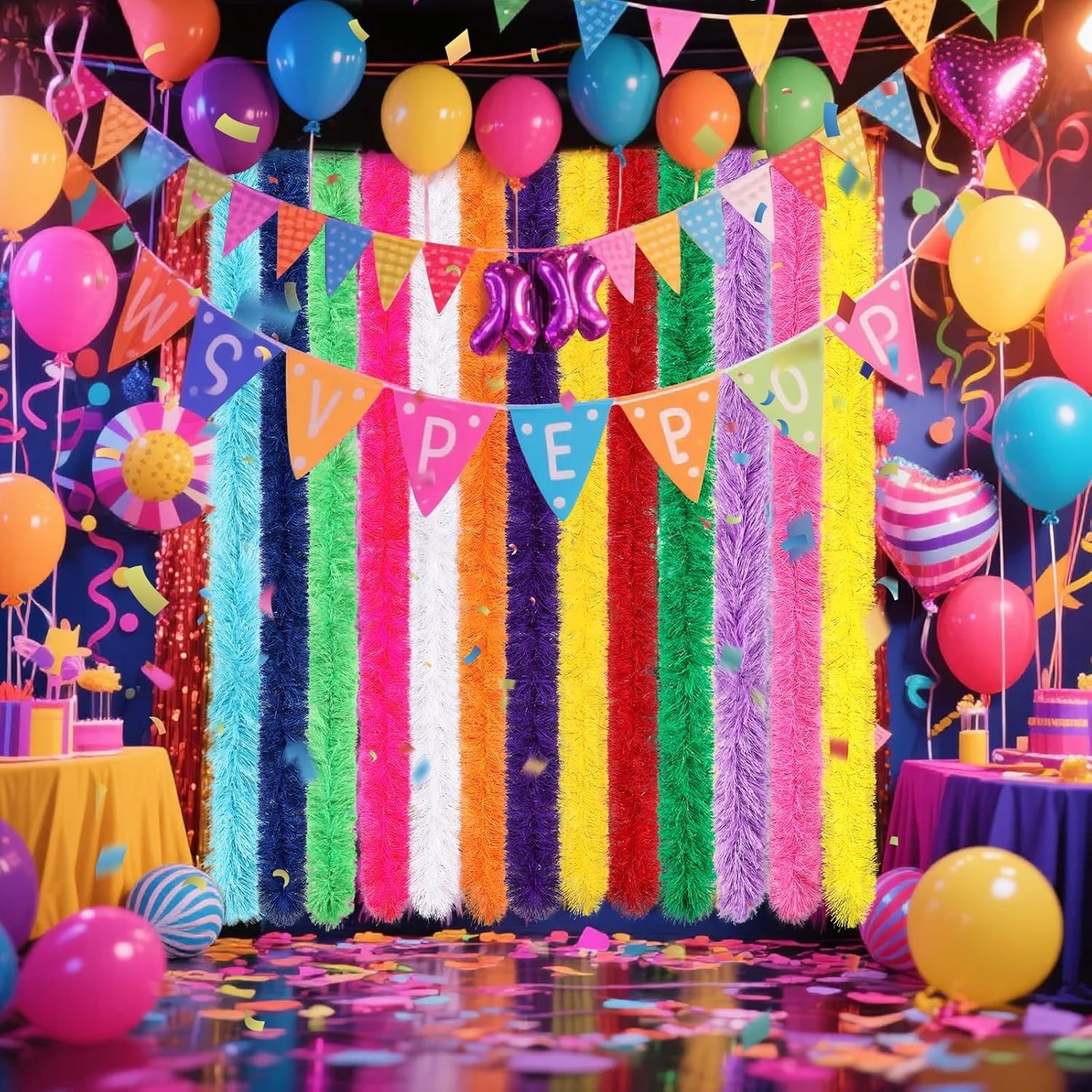 7 Color Fluffy Boa Artificial 5ft Feather Faux Fur Costume Halloween Decoration