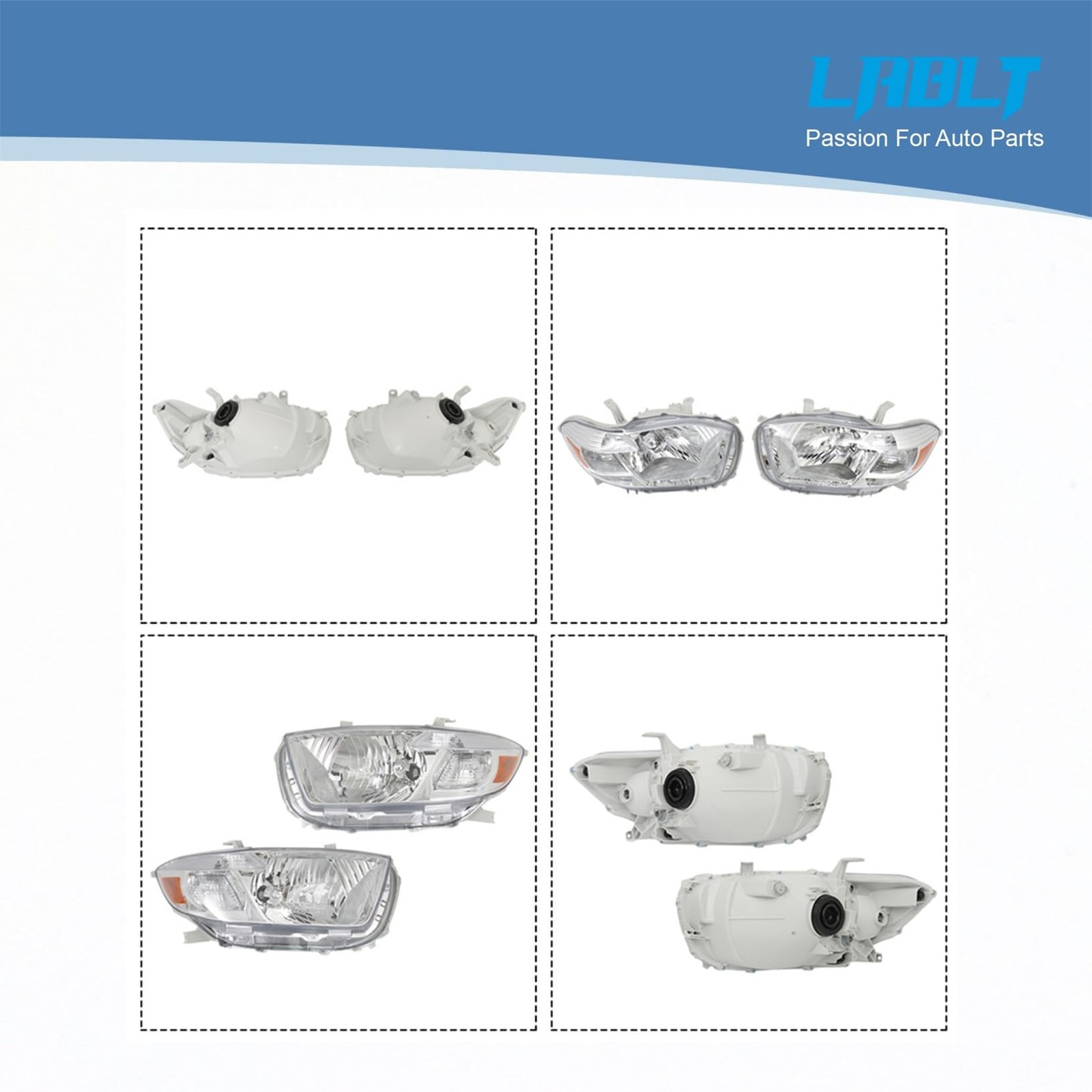 Driver and Passenger Side Headlight Assembly Replacement for Highlander