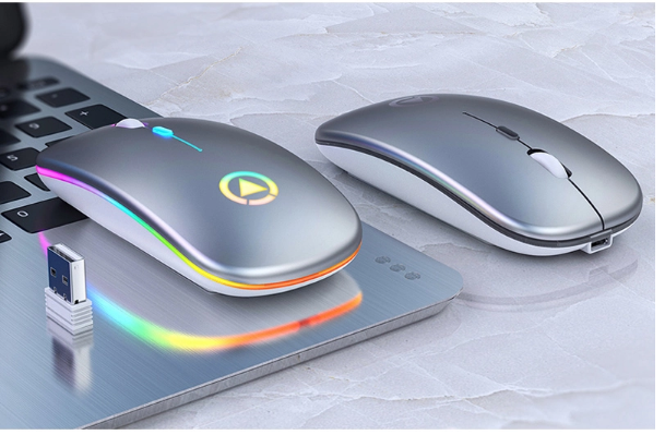 Rechargeable Mouse Wireless Silent LED Backlit Mice USB Optical