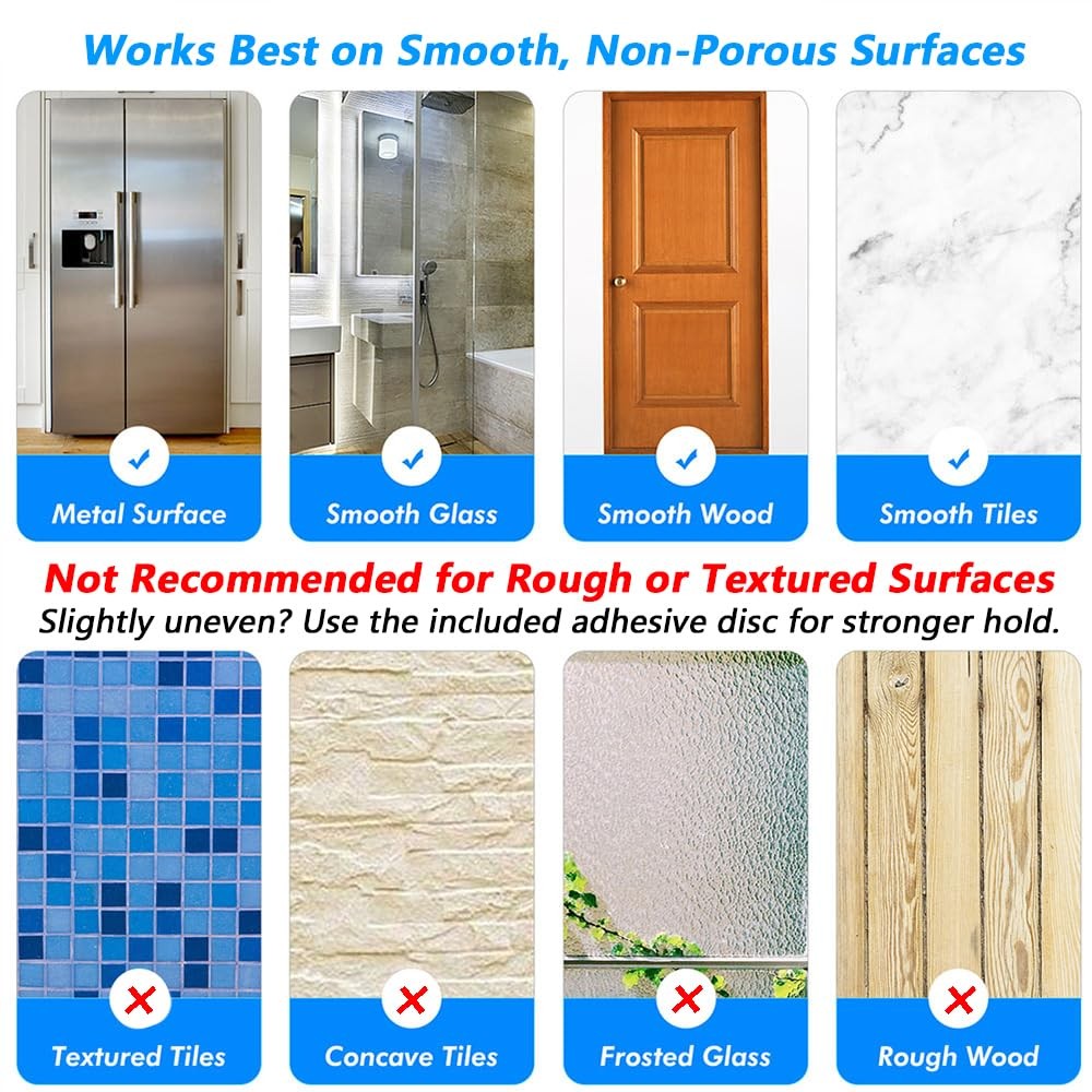 Chrome Showerhead Mount Bracket Suction Cup Tool No Drilling Easy Install