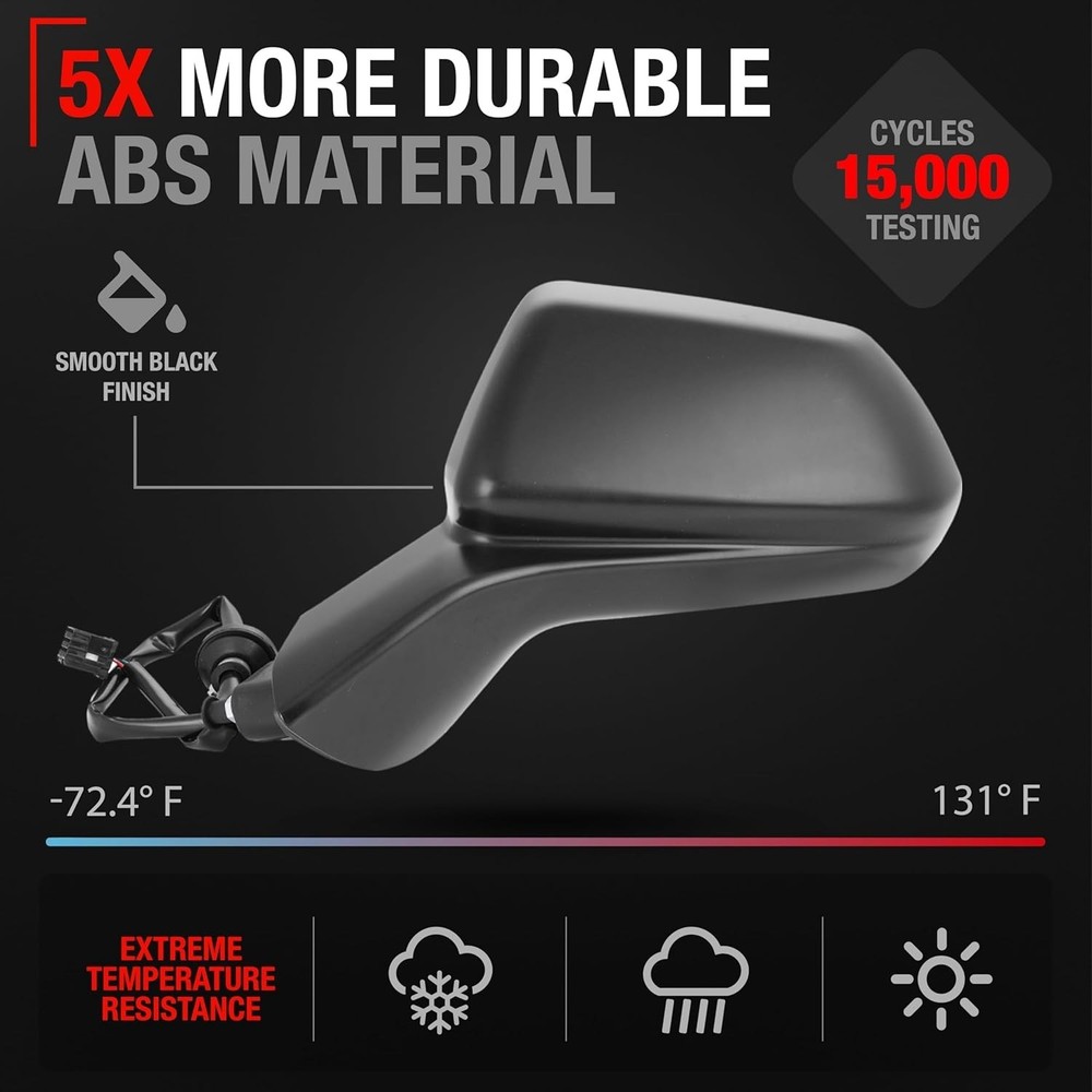 Driver Side Mirror Replacement - Compatible with 2016-2021 Chevrolet Camaro - Po