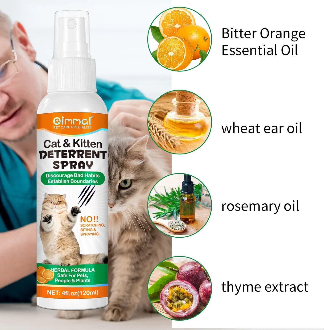 2-in-1 Cat & Kitten Training Aid | Cat Deterrent Spray for In/Outdoor 120 ML