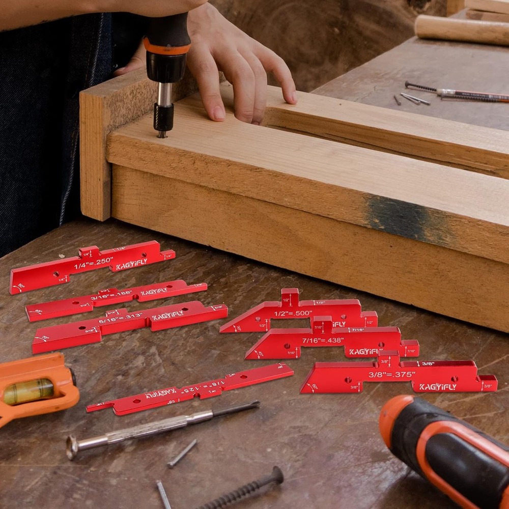 Router Table Setup Bars, 7pcs Aluminum Precision Setup Blocks Height Gauge Set