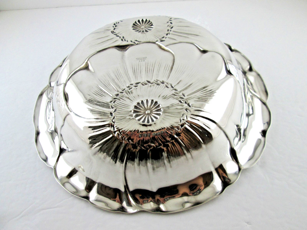 Wallace Sterling Silver POPPY Pattern 10" Bowl #123