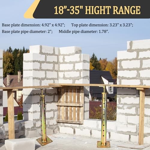 House Floor Jacks Post Pole for Leveling, 18-35 18"-35" ( 2PC ) Galvanized