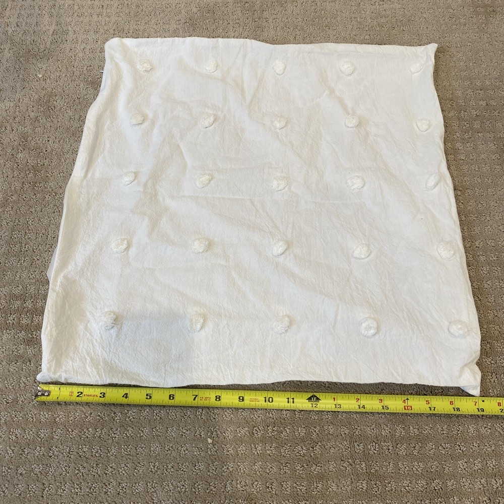 NWOT Pillowcase White Pom Pom Square