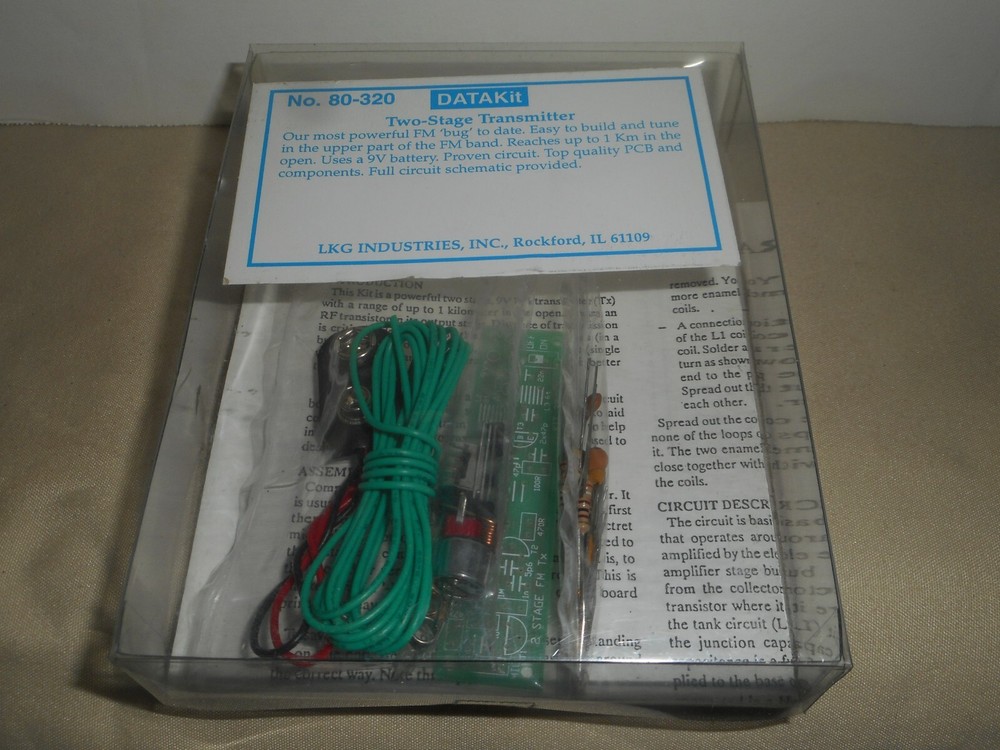 Two Stage FM TRANSMITTER KIT No. 80-320 LKG Industries Build Your Own DATA KIT
