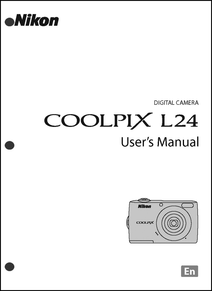 Nikon CoolPix L24 Digital Camera User Guide Instruction  Manual