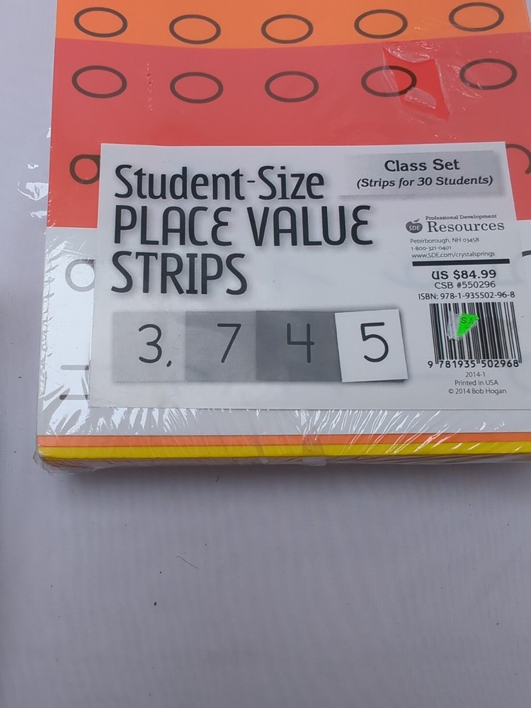 Student Size Place Value Strips Class Set Strips For 30 Students
