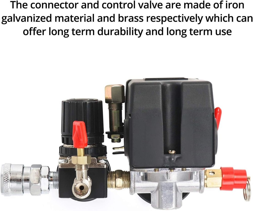 QWORK Air Compressor Pressure Switch Control Valve, 90-120PSI Pressure...