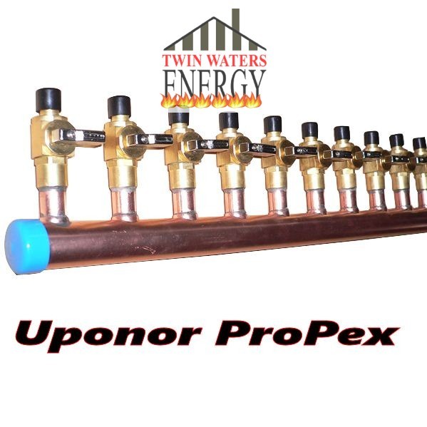 1" Copper Manifold 5/8" Pex Uponor ProPEX (With & Without Valve) 2 Loop-12 Loop*