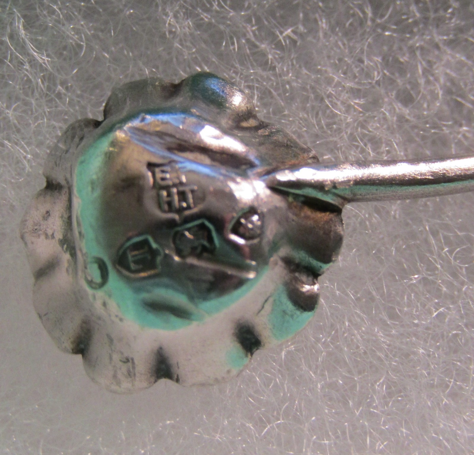 ANTIQUE SALT CELLAR SPOON HALLMARKED - DATED 1886