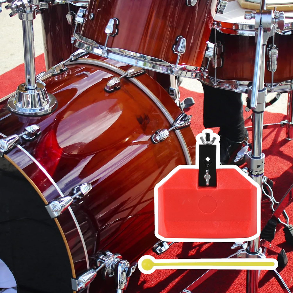 Red Plastic Percussion Instruments Block for Latin Drum Instrument Big Size