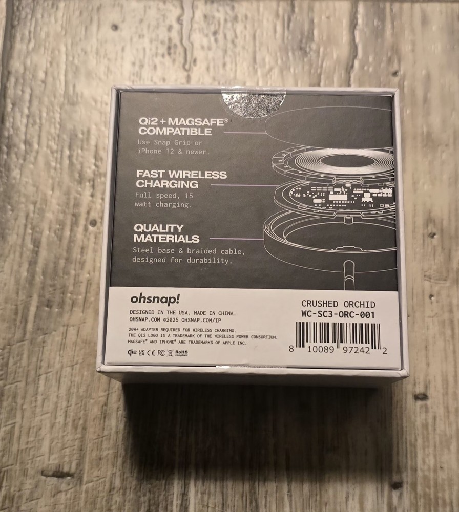 OhSnap Qi2 Wireless Magsafe Snap Charge Orchid
