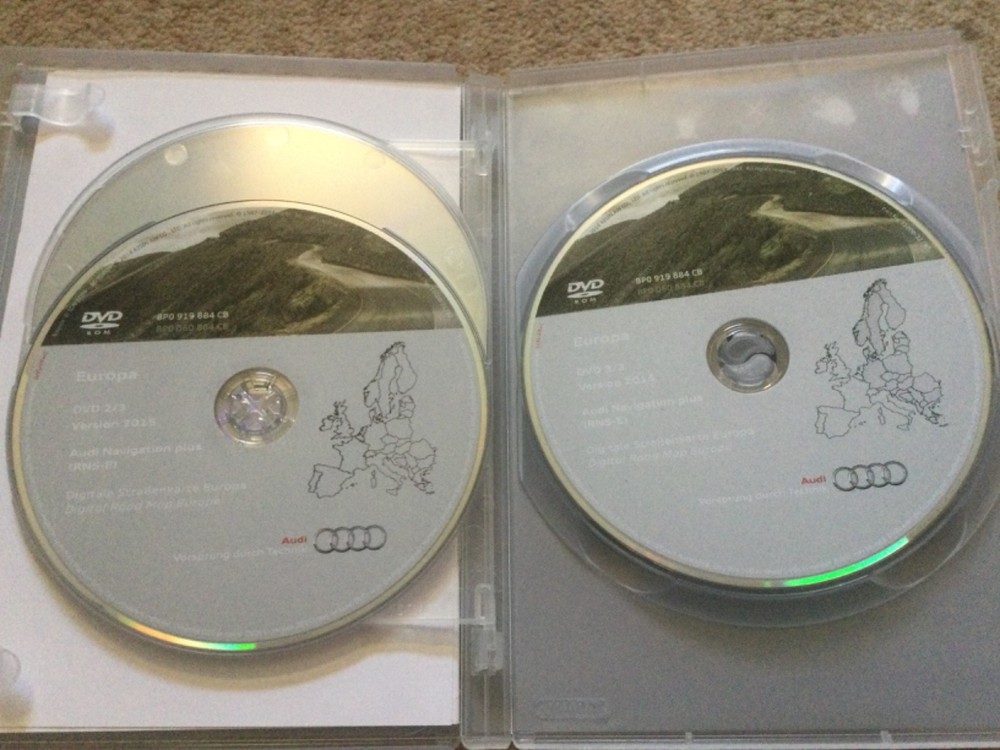 2015 AUDI RNS-E PLUS Navigation Map Sat Nav Disc DVD ALL 3 discs