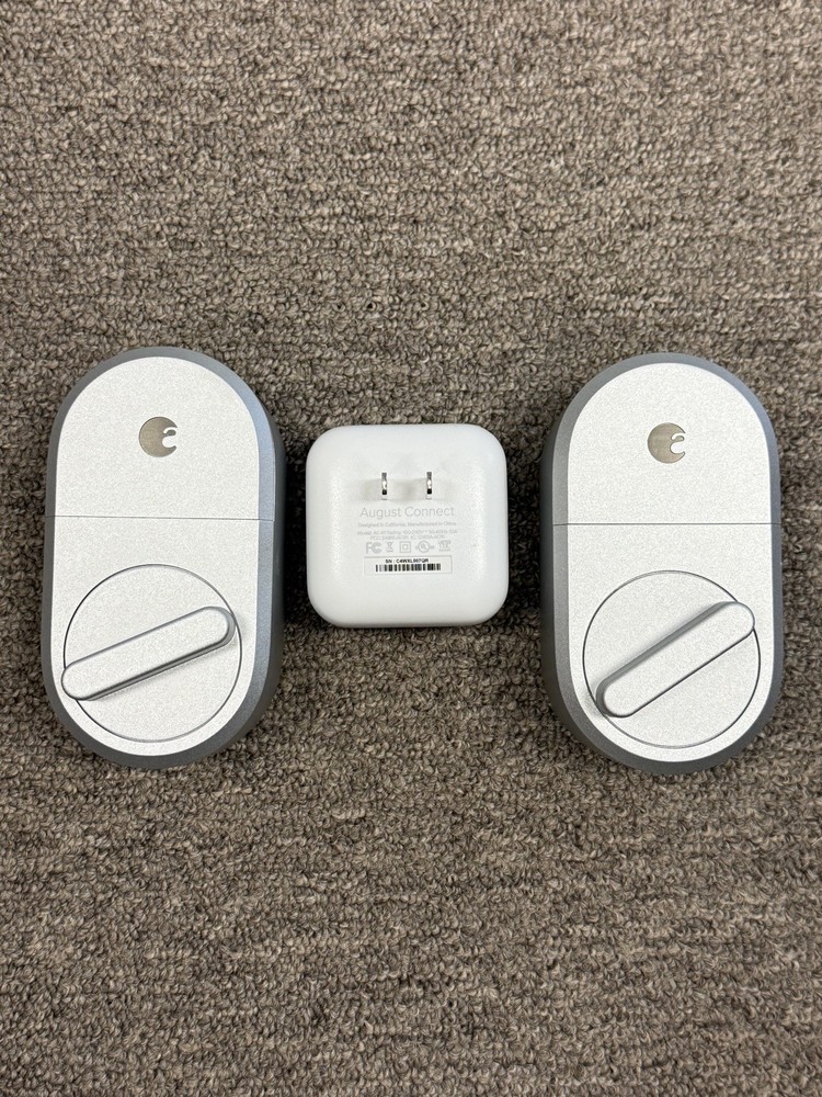 (2) August Smart Deadbolt Locks Silver with August Connect - ASL-3B