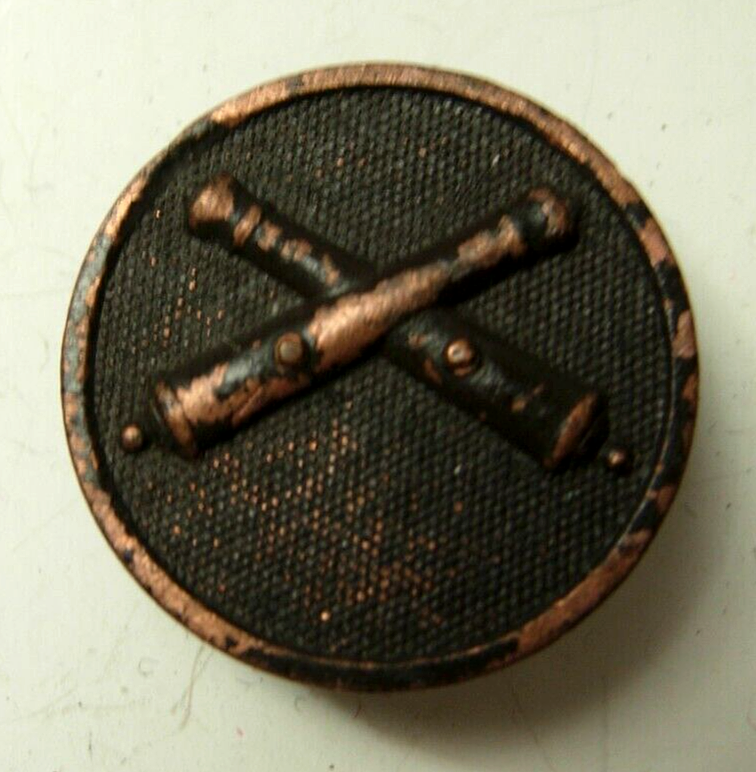 WW1 Artillery Corps Collar Disk - US Army AEF - Screw Back