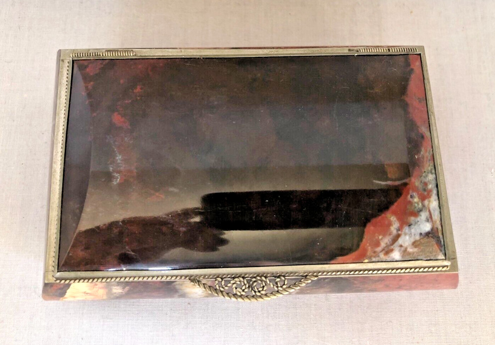 Vintage Russian Hinged Jasper Stone Box