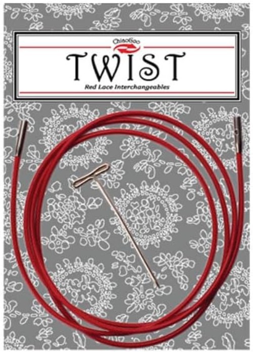 Twist Small Lace Interchangeable Cables, 37-Inch, Red