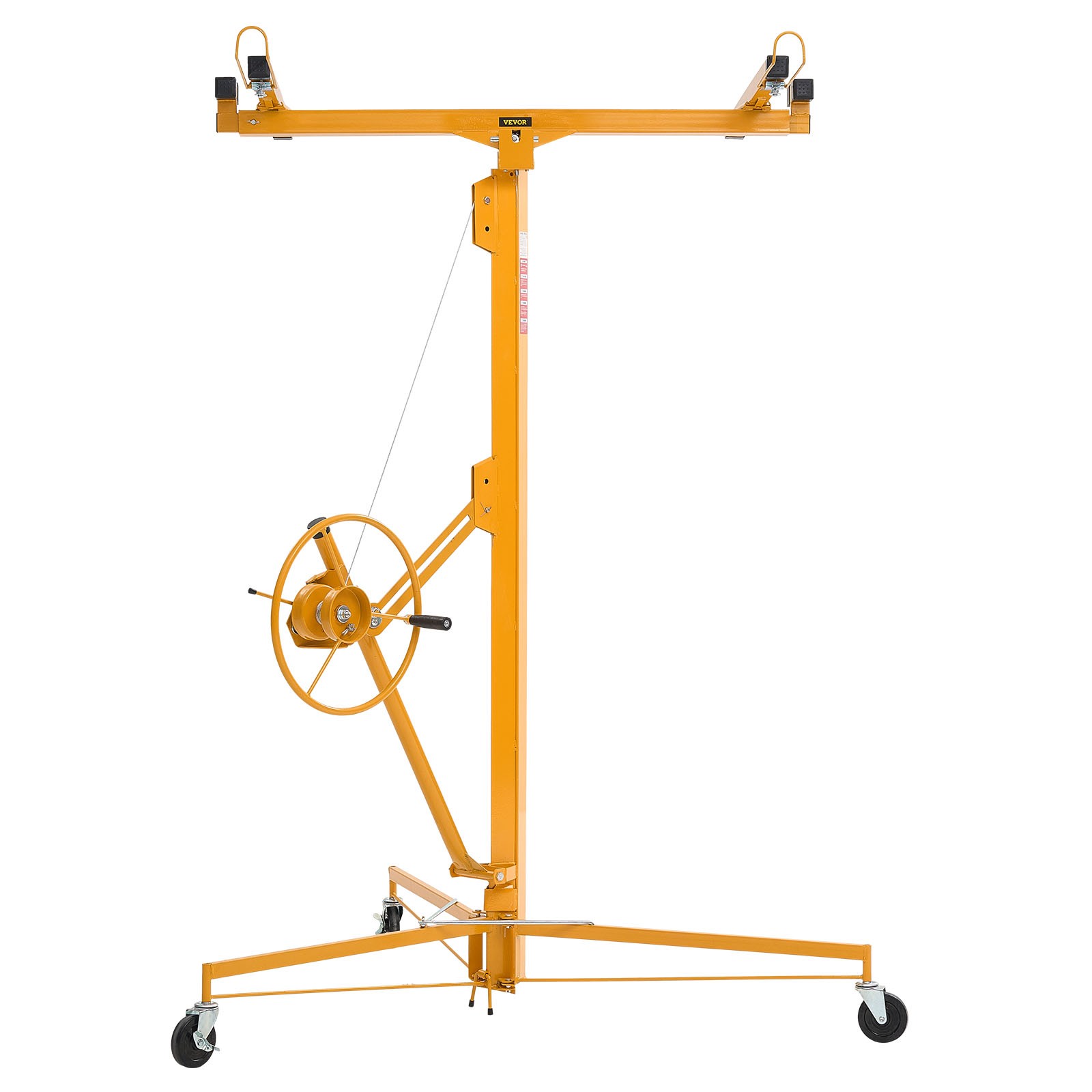 VEVOR 16ft Drywall Lift 150 lbs Sheetrock Hoist Adjustable Arm Lockable Wheels