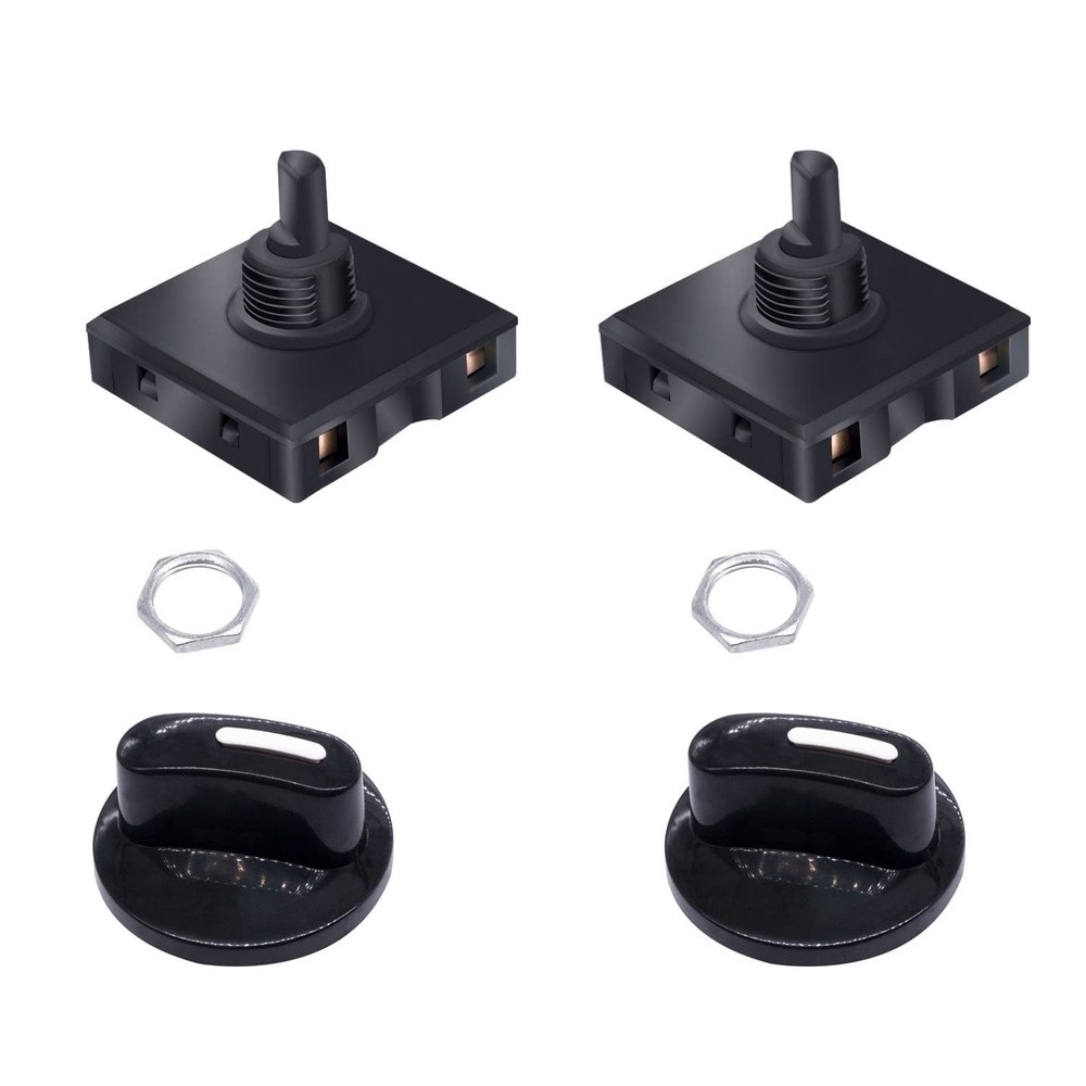 Durable Rotary Switch with Flame Retardant Shell for Heating Devices, 2 Pack