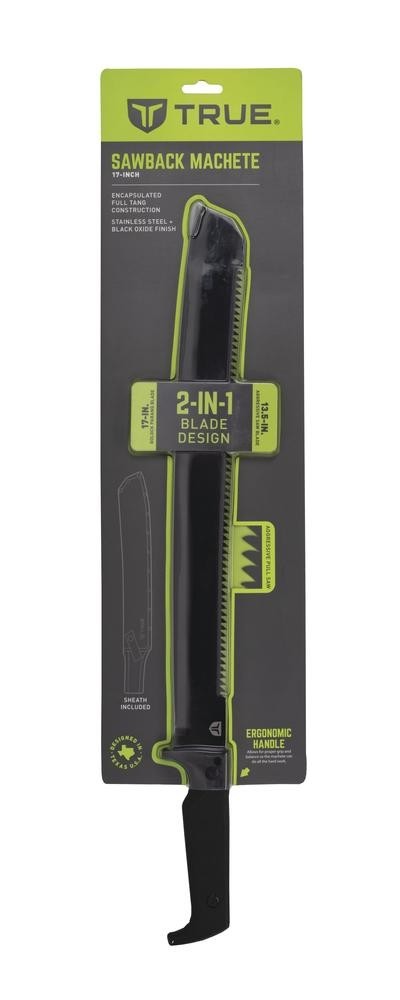 TRUE 17" GOLOK PARANG BLADE MACHETE, 13" RIP CUT SAW BLADE W/SHEATH