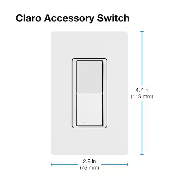 Claro Smart Accessory Switch, Only for Use with Diva Smart Dimmer Switch/Claro S