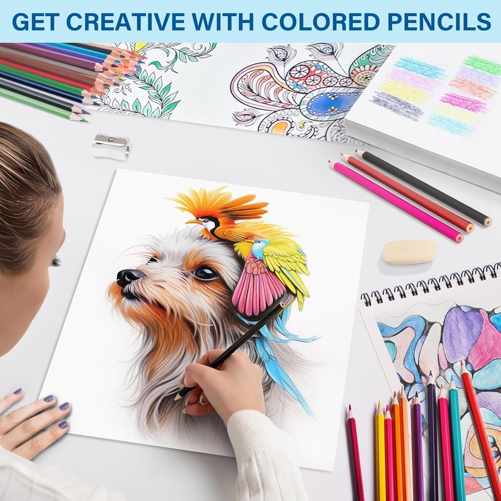 V-Opitos 48 Pack Colored Pencils Set, Pre-sharpened Coloring Multicolor