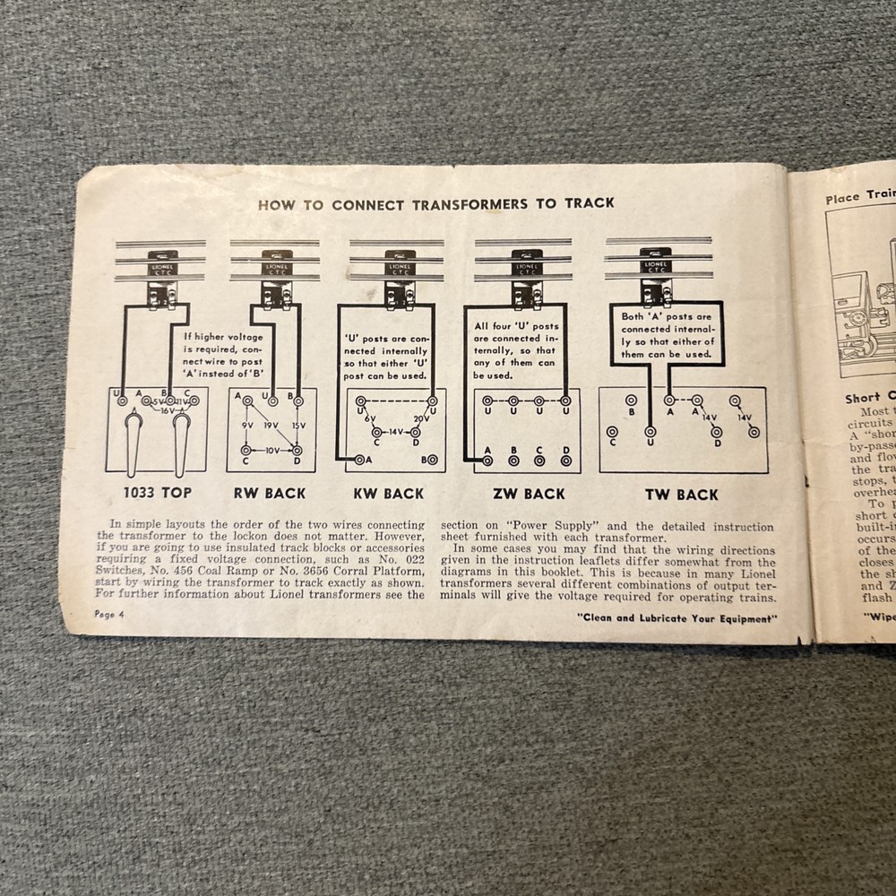 Lionel Trains instructions for assembling & operating booklet from 1952. Missing